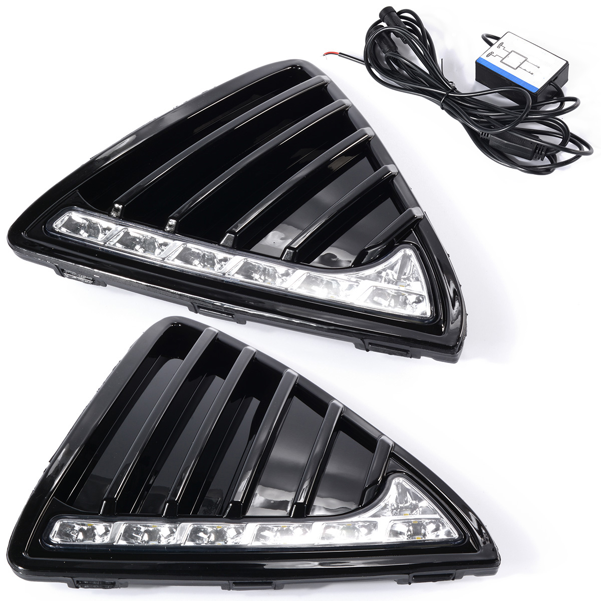 Gloss Model 12V LED Car DRL Daytime Running Light Bumper Front Fog Lamp Dimming Style Relay