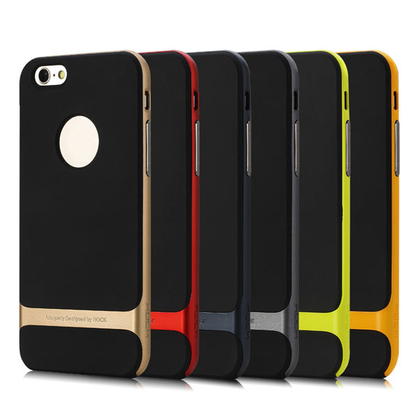 Rock Brand Royce Series PC & TPU Matching Metallic Color back Case For iPhone 6 4.7inch iphone6 Plus 5.5