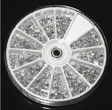 High Quality 2000 1.5mm Clear Transparent Round Glitter Nail Art Decorations Rhinestones Wheel NG4S