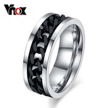 3 color spinner chain ring 316L stainless steel finger rings for women men rock fashion jewelry