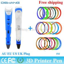 2016 DEWANG First Generation 3D magic pen With 20 Color 5M ABS Filament best 3d printer