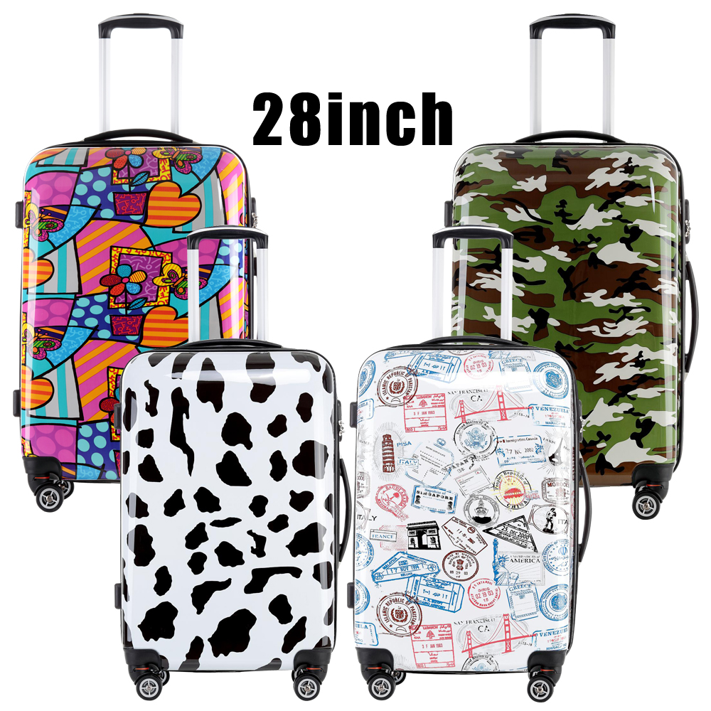 2016 Fochier Women Men Luggage Colorful 28 inches Hard Shell Rolling