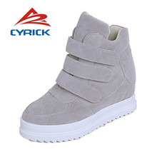 2015 New Listing Velcro Shoes Increased Heavy bottomed High top Sneakers Female Sports Shoes Casual Shoes