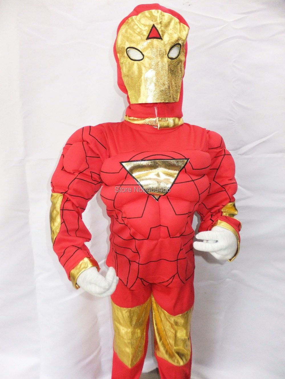 Kids The avengers Iron Man costumes with muscle for child Fancy dress