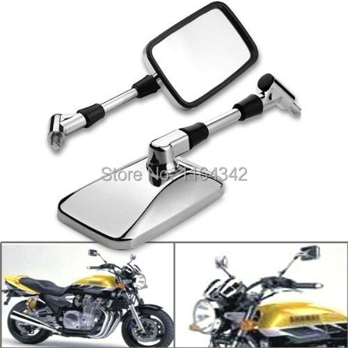 Custom Chrome Style Left & Right Motorcycle Mirrors For 10mm 8mm Honda Suzuki Kawasaki Cruiser Chopper Bobber Harley Davidson