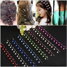 6Pcs/Lot New Children Hair Accessories Hair Clip For BB Girls New Cute Artificial Crystal Snowflake Flower Shape Mini Hair Claw