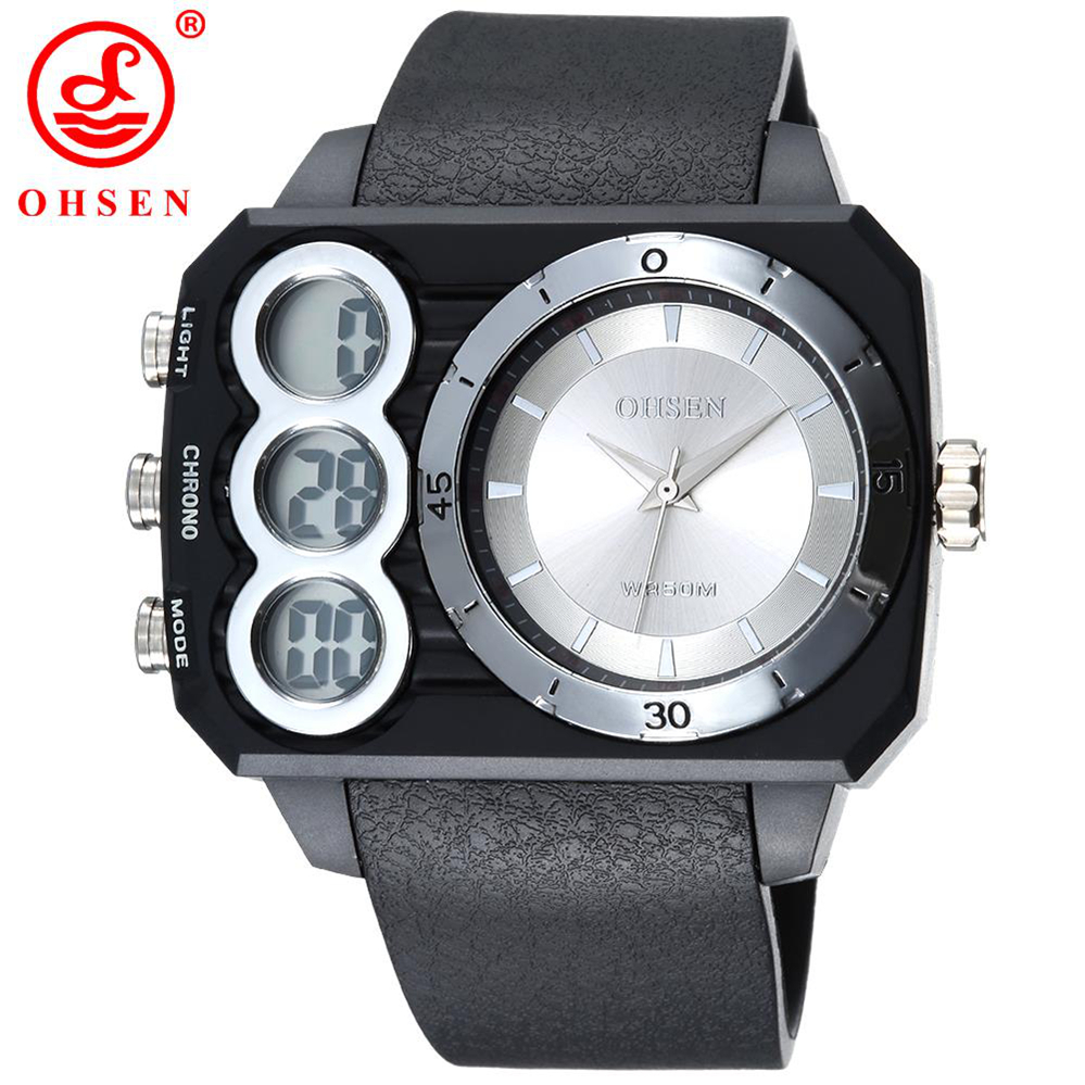 Mens Digital Watch Premium Large Analog Sports Watch With EL Backlight