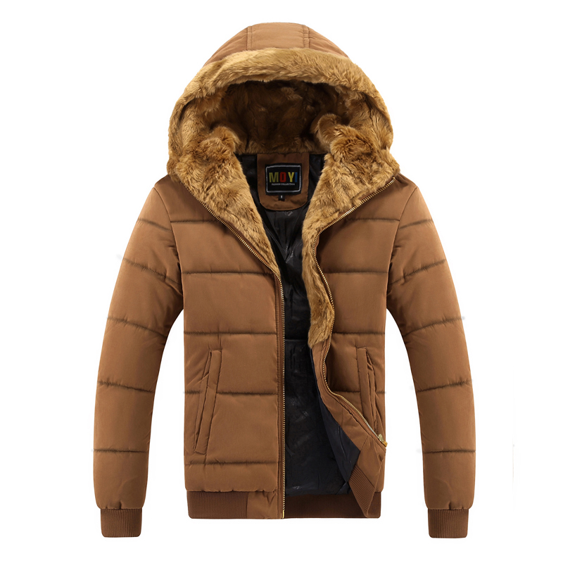 New 2014 Thiick Hooded Men Winter Jacket Casual Fur Collar Coat Men Size M,L,XL,2XL,3XL