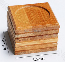 6pcs/Lot 100% Natural Bamboo Wood Round Trays For Tea Trays 6.5cm*6.5cm