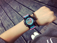 Cute Fashion Digital LED Stop Watch Rubber Watch Wristwatches Gift Hours for Women Girls Children Black