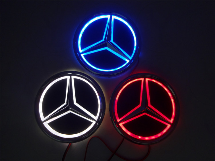 New 8 7x8 7cm 3 Colors Car Styling Bright 5D Rear Badge Bulb Emblem Logo Light