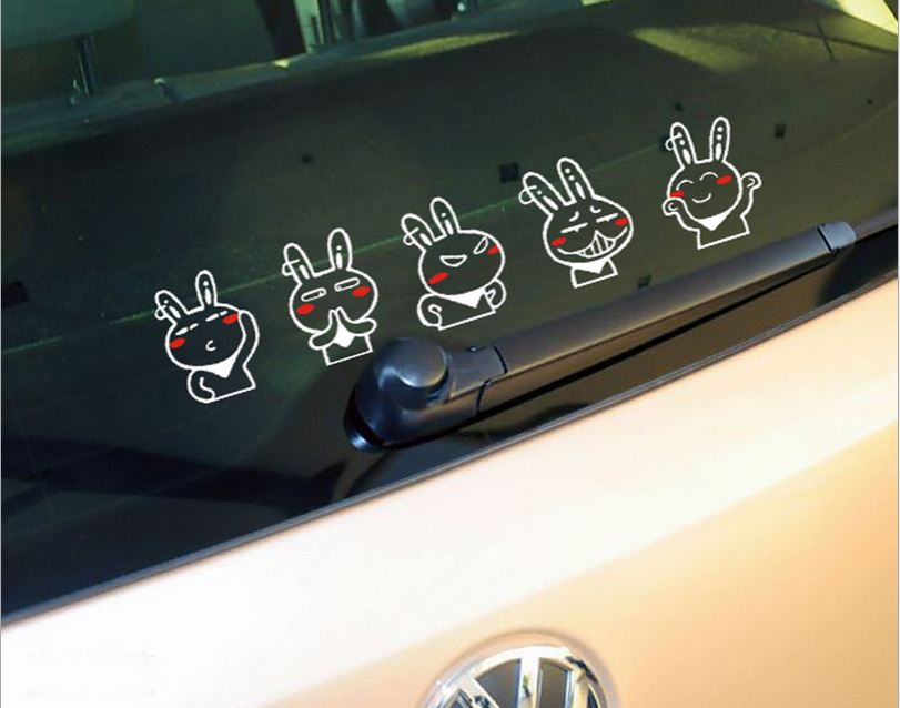 2 Size Car Styling Funny Rabbit Tuski Car Stickers Decals for Tesla Chevrolet Volkswagen Honda Hyundai