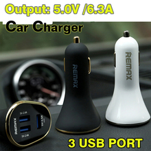 Triple Three Ports universal USB  Car Charger 5.2A output DC Power Adapter Mobile Phone Chargers with LED indicatior