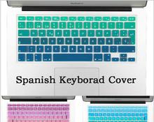 Euro Spanish Font water Dust proof keyboard cover for macbook air 13 protector Gradual change colors pro 13 15 retina