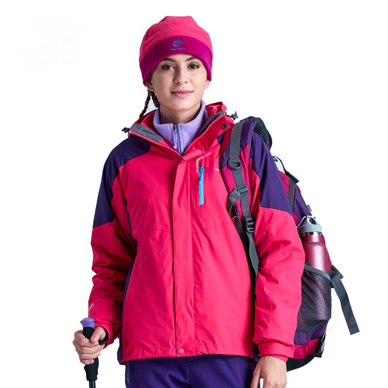 Фотография Winter Women 3 in 1 Hiking Jackets Girls Outdoor Sport Waterproof Thermal Two-piece Coats For Travelling Skiing Hiking S-XXXL