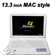 Free DHL Shipment 13,3inch Intel Atom D2500 1G DDR3 RAM 160G HDD Ultra Slim  Laptop with Wifi,Camera, Bluetooth