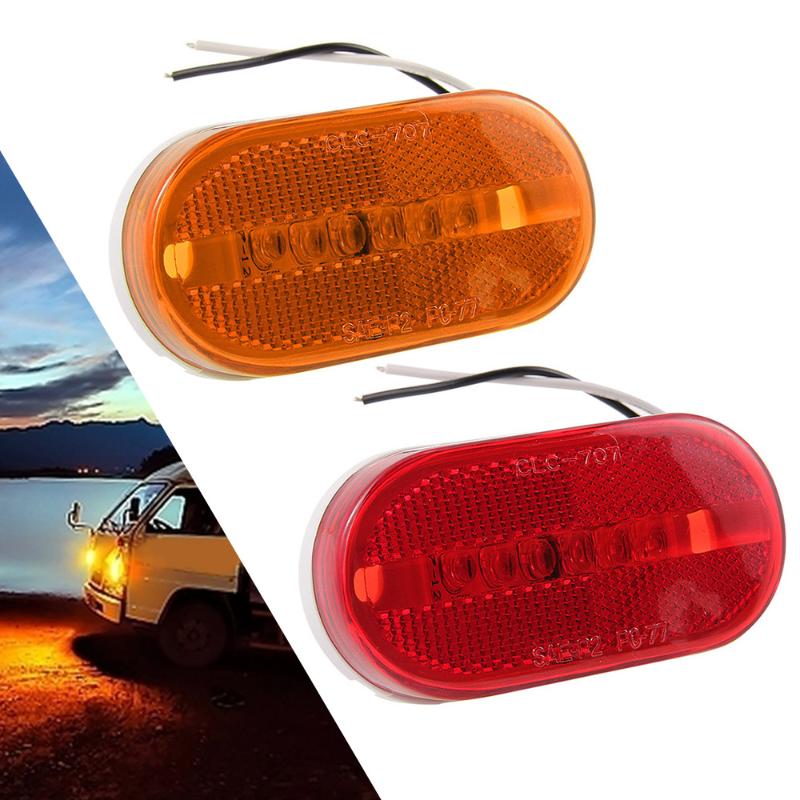 CARCHET 10X Red Yellow 6 LED Side Marker Indicator Lights Truck RV Trailer Camping