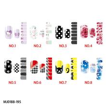 2015 best quality nail sticker red rose and Snowflake photos design fingers stickers decals beautiful and