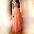 Best Selling vestido formatura A Line Tulle Formal Long Bateau Crystal Beaded Evening Prom Dresses 2015