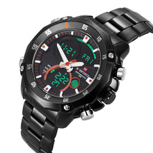 Men Watches NAVIFORCE Luxury Brand Full Steel Quartz Clock Digital LED Watch Army Military Sport Watch