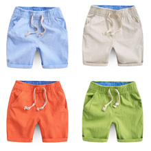 2016 Summer New Boys Pants Fashion Casual Cotton Children’s Clothing Linen Shorts Kids Baby Boy Shorts Yellow Beige Blue Green