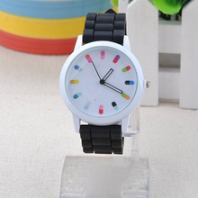 Watches Jelly Ice Colorful Dial Numbers Hollow Out Pointer Sugar Color Silicone Wristwatch Women Dress Watch