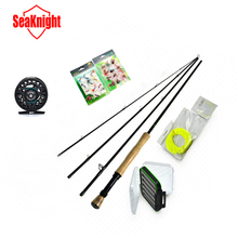SeaKnight Brand 7/8# 4 Sections 9FT Fly Rod+Full Metal Fly Fishing Reel+Fishing Lines and Tippet & Loop+Box+Lure Super  Set Kit