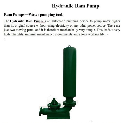 Water Hammer Powered Cyclic Pump for Water Solution,Hammer Pumping
