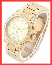 Hot Sales nuevo lujo Gold marca aleación de Reloj relojes Mujer hombre Reloj del diamante Reloj de cuarzo ocasional Reloj de Mujer