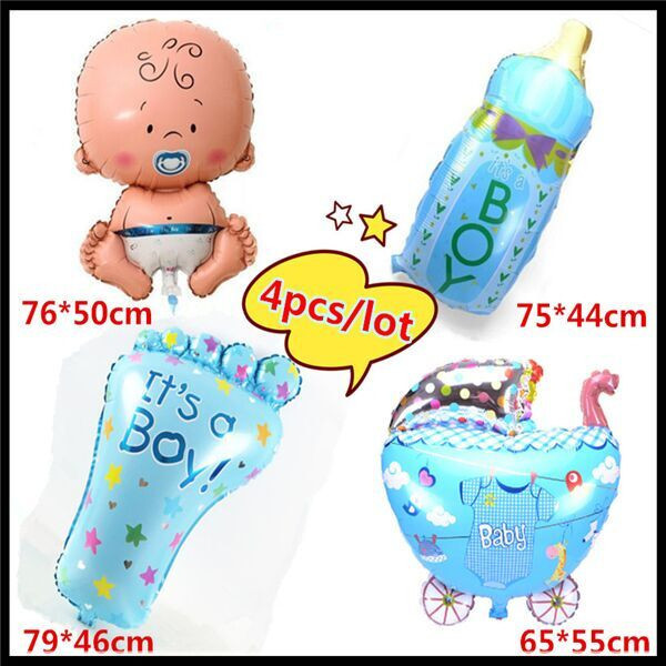 4pcs set globos baby girl inflatable FOIL ballon milk bottle balloon baby balloons baby foot balao