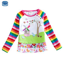 2015 long sleeve t shirt girls t shirt nova kids brand 100% cotton kids t shirt