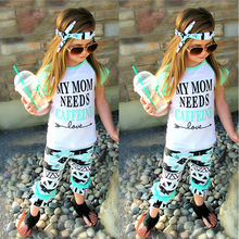 Toddler Kids Baby Girls Outfit Clothes T-shirt Tops+Long Pants Trousers 2PCS Set