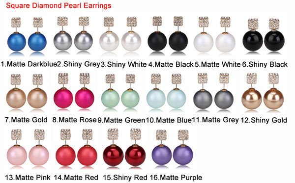square diamond pearl earrings 2