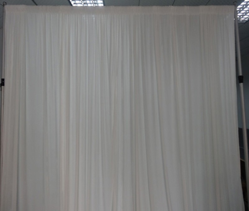 Description Picture 5 of item2PCS/lot 3x3M/10x10FT White Pleated Ice Silk Party Backdrop Drapes Curtain Stage Decor Event Suppliers Wedding Backdrops Curtain