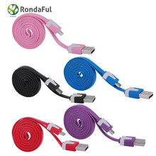 1M Noodle Flat wire Data Charger V8 Micro USB charging Cable For Samsung S6 s5 S4 S3 HTC Xiaomi Huawei phone accessories