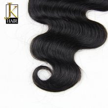 Three Part Lace Closure Bleached Knots JK Natural Black Peruvian Virgin Human Hair Body Wave 3