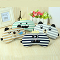 Stripe Portable Soft Travel Sleep Rest Aid Eye Mask Cover Eye Patch Sleeping Mask Case