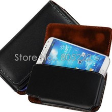 Genuine Leather Belt bag holder Pouch Case for 5inch smartphone lenovo P780 leather pocket