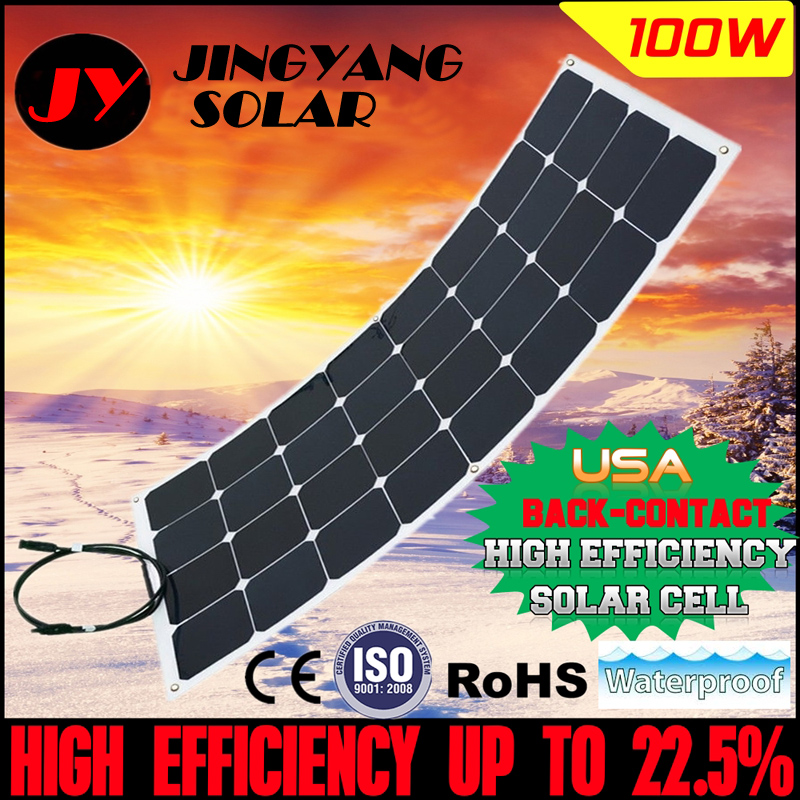 100w mono semi flexible solar panel 100watt flexible solar panel for boat RV