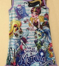 Monster Ella Princess Dress Kids Dresses Clothing for Girls Ever After High Monster Dress Cartoon Girl