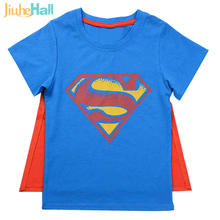 New 2016 Superman Cartoon Tshirt Cotton Summer Short-sleeved T-shirt Printing Children’s Cartoon Kids Child’s Clothes WB080