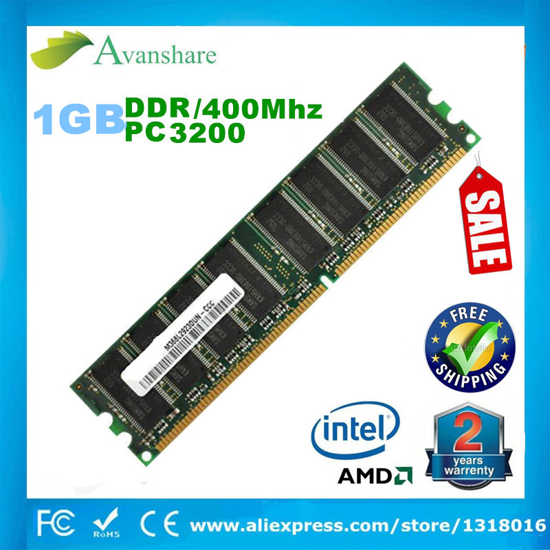 Brand new ddr ram 1GB 400 MHz PC3200 Non-ECC Desktop PC DIMM Memory 184 pins Free Shipping