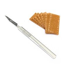 10 unids #23 de acero al carbono de bisturí quirúrgico cuchillas vivo tejido PCB placa de circuito + 1 unids #3 manija reutilizar envío gratis