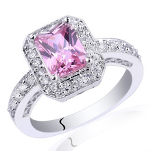5pcs/lot 925 Sterling Silver Ring Pink Cz for Women