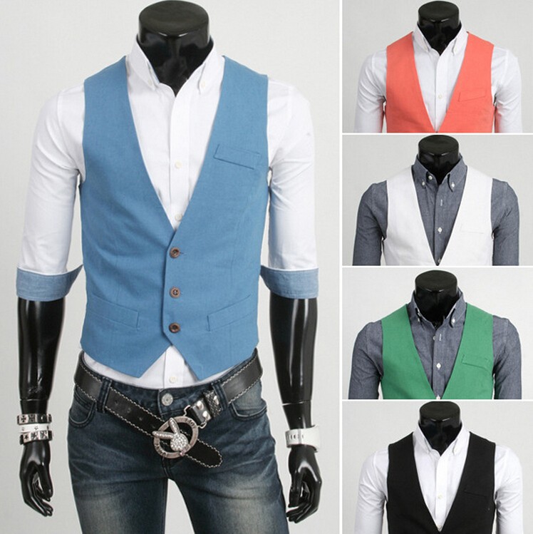 Terno Masculino Men Suit Vest 2015 Fashion Spring Dress Men\'s Business Slim Fit Tuxedo Waistcoat Gilet Colete Masculina (1)