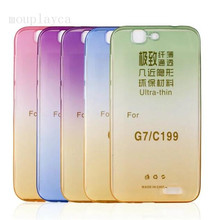 Fashion ultra-thin colorful TPU Shell for Huawei Ascend G7 C199 phone cases gradual change colour soft TPU back cover case