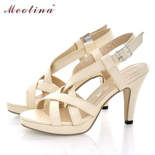 Women Sandals 2016 Gadiator Sandals Women Summer Platform Sandals Big Size 10 9 42 High Heels Female Cutout Pink Ladies Shoes
