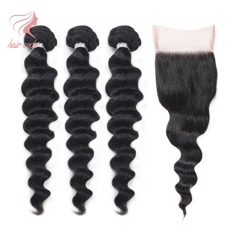 Peruvian Virgin Hair With Closure Peruvian Loose Wave With Closure 8A Grade Unprocessed Virgin Hair With Closure HC hair product