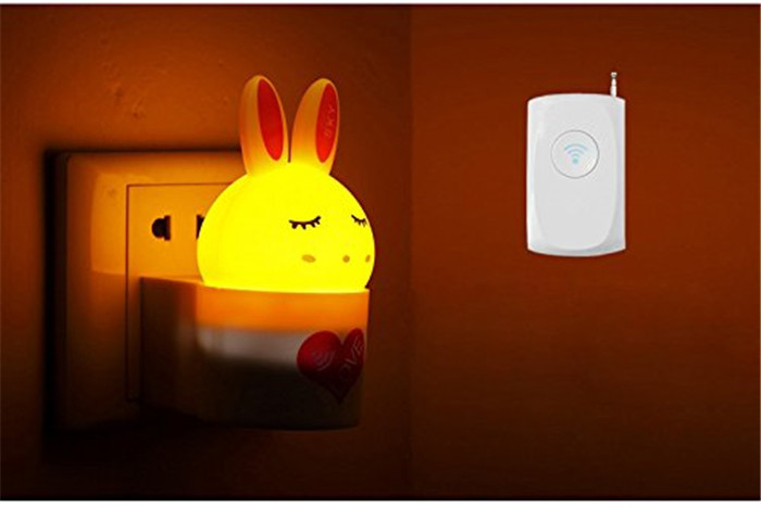 Mini Lovely rabbit wireless remote control sensing night light Perfect for infant children sleeping popular in 2015 5