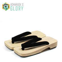2015 Summer Sandals Japanese Geta Wooden Clogs Slippers Cosplay Mens Bench Geta SandalsFlat Heel Cosplay Flip Flops Shoe